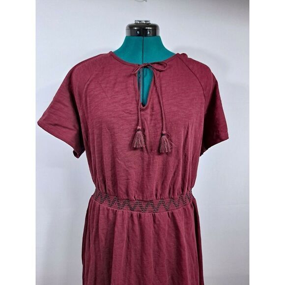Ladies S/S Dress, NWT.   Deep Red, Size XXL. - Picture 2 of 10